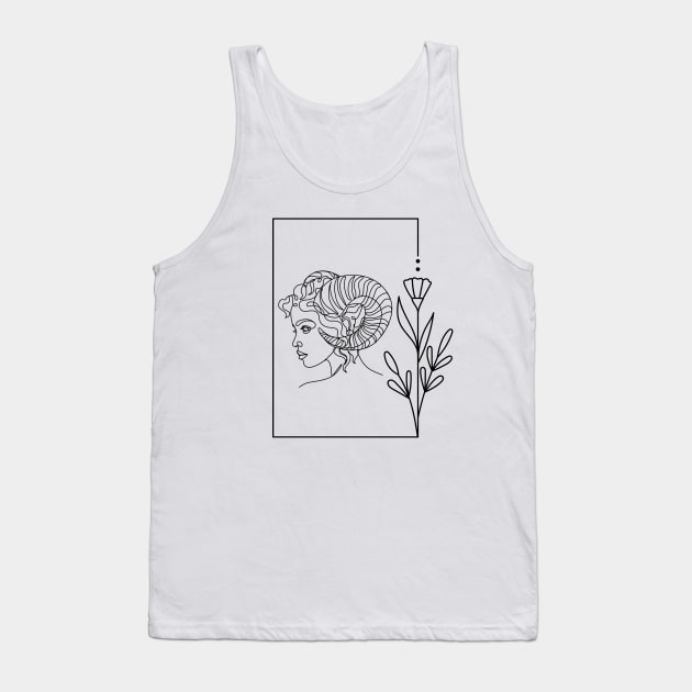 Aries Horoscope Zodiac Sign Tank Top by Qibar Design